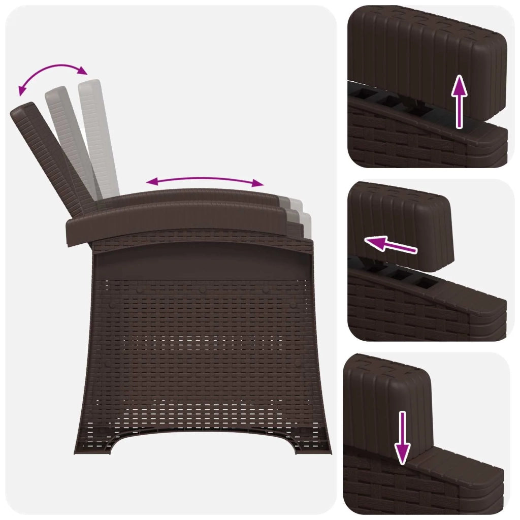 Sedia da giardino reclinabile effetto rattan 8012005