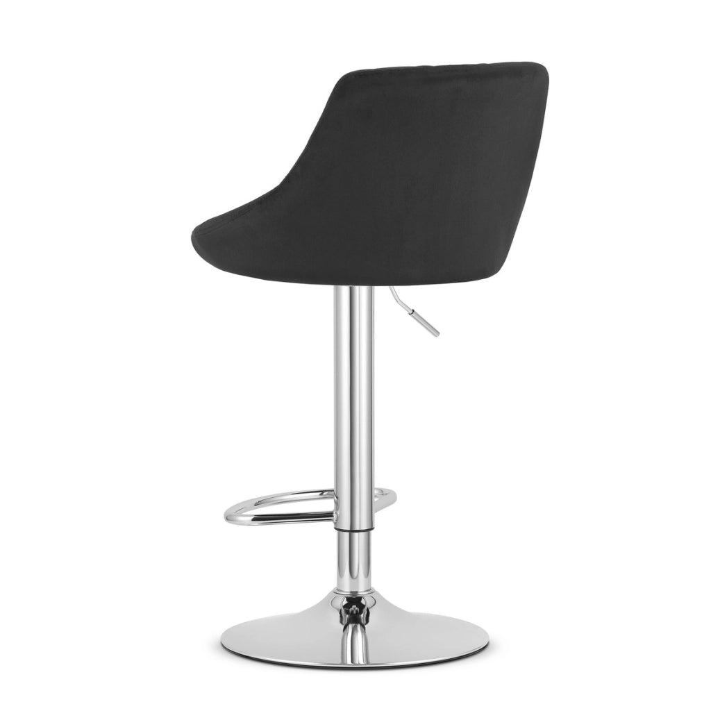 Sgabello da bar girevole OSKAR KAST velluto nero con base cromata