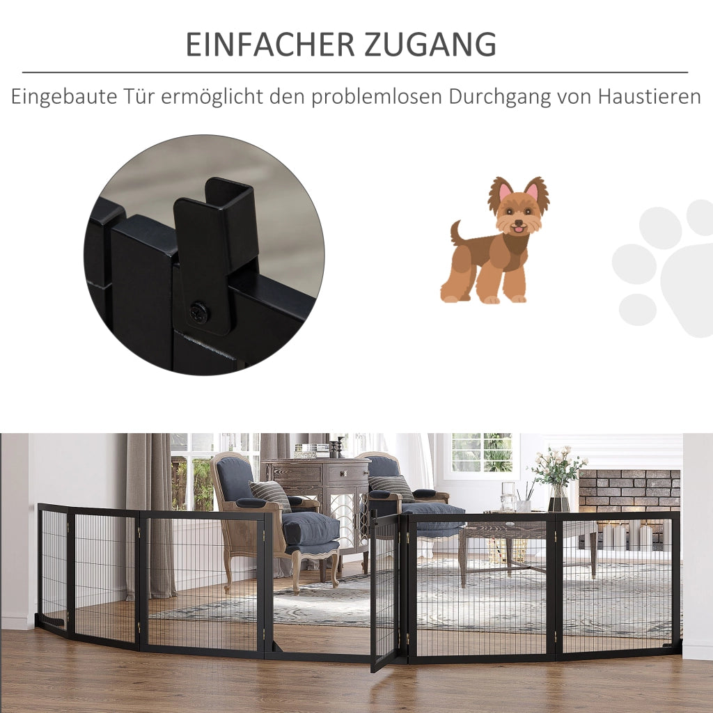 Cancelletto di sicurezza pieghevole per cani ¨C Xylo ¨C Legno di pino nero 432x36x70cm