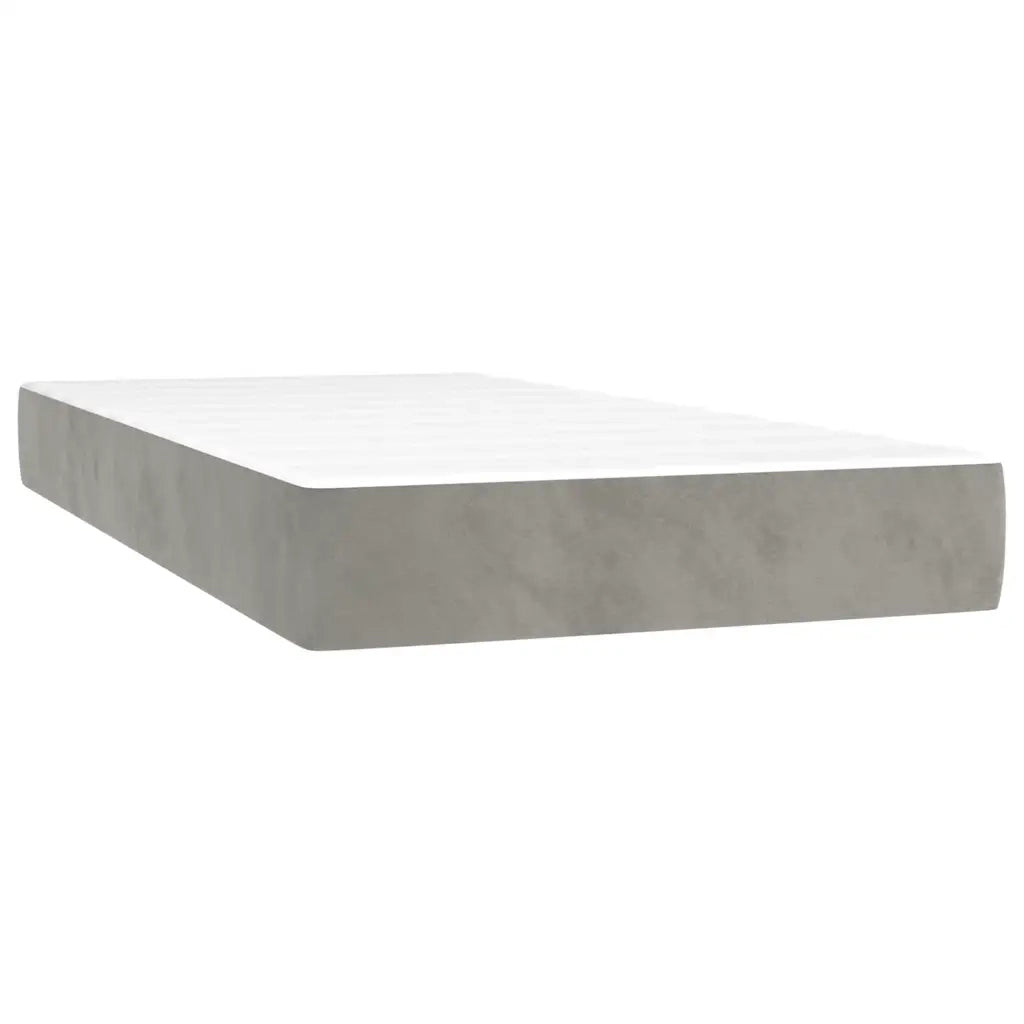 Giroletto a Molle con Materasso Grigio Chiaro 120x190cm Velluto 3270493