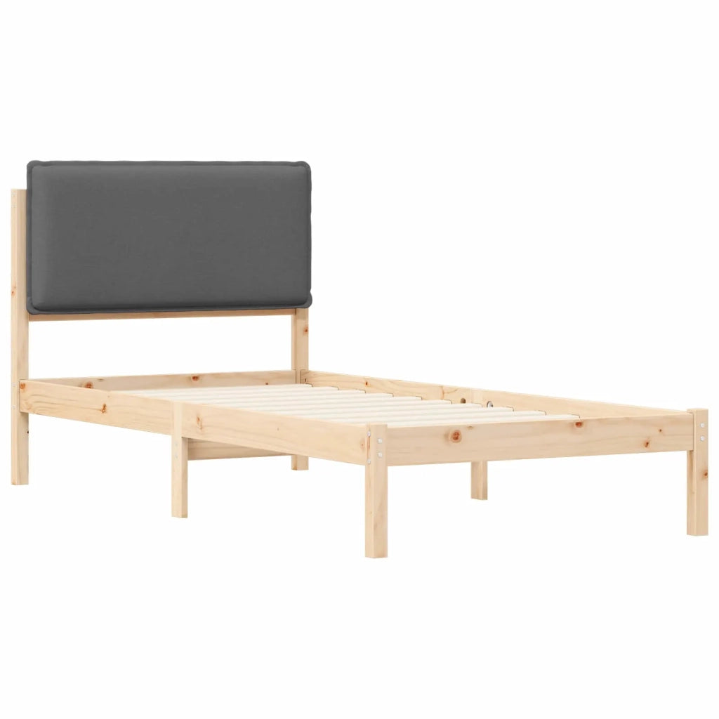 Letto con Testiera Rivestita Grigio scuro 80 x 200 cm 877870