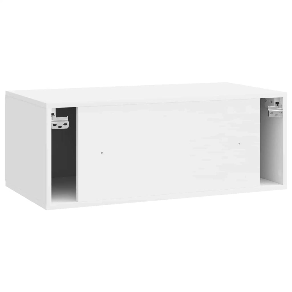 Mobile Porta TV da Muro-Credenza per TV sospesa Bianco Lucido 78,5 x 41 x 30 cm 849597
