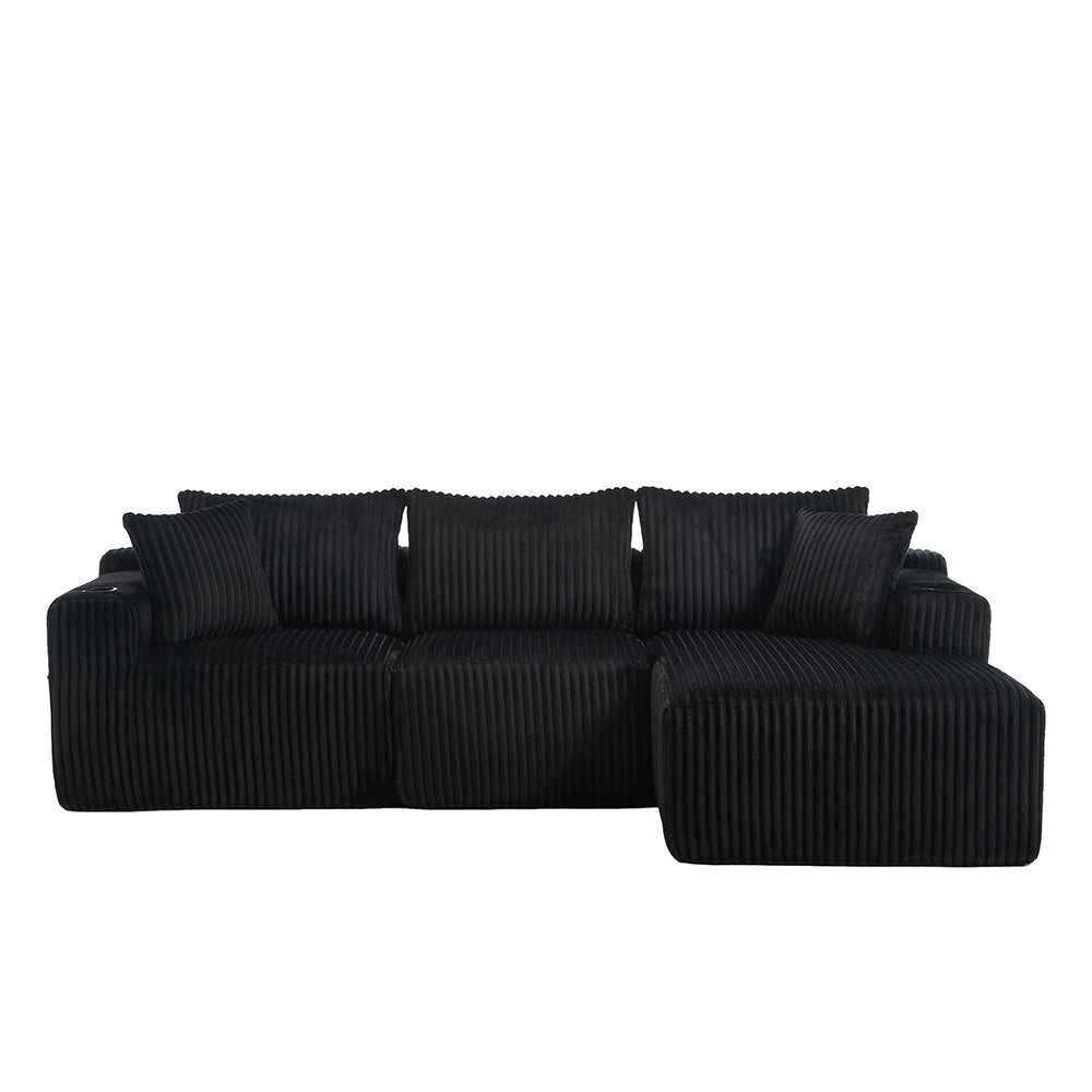 Set modulare divano - Xylo - 2 posti + chaise longue, velluto