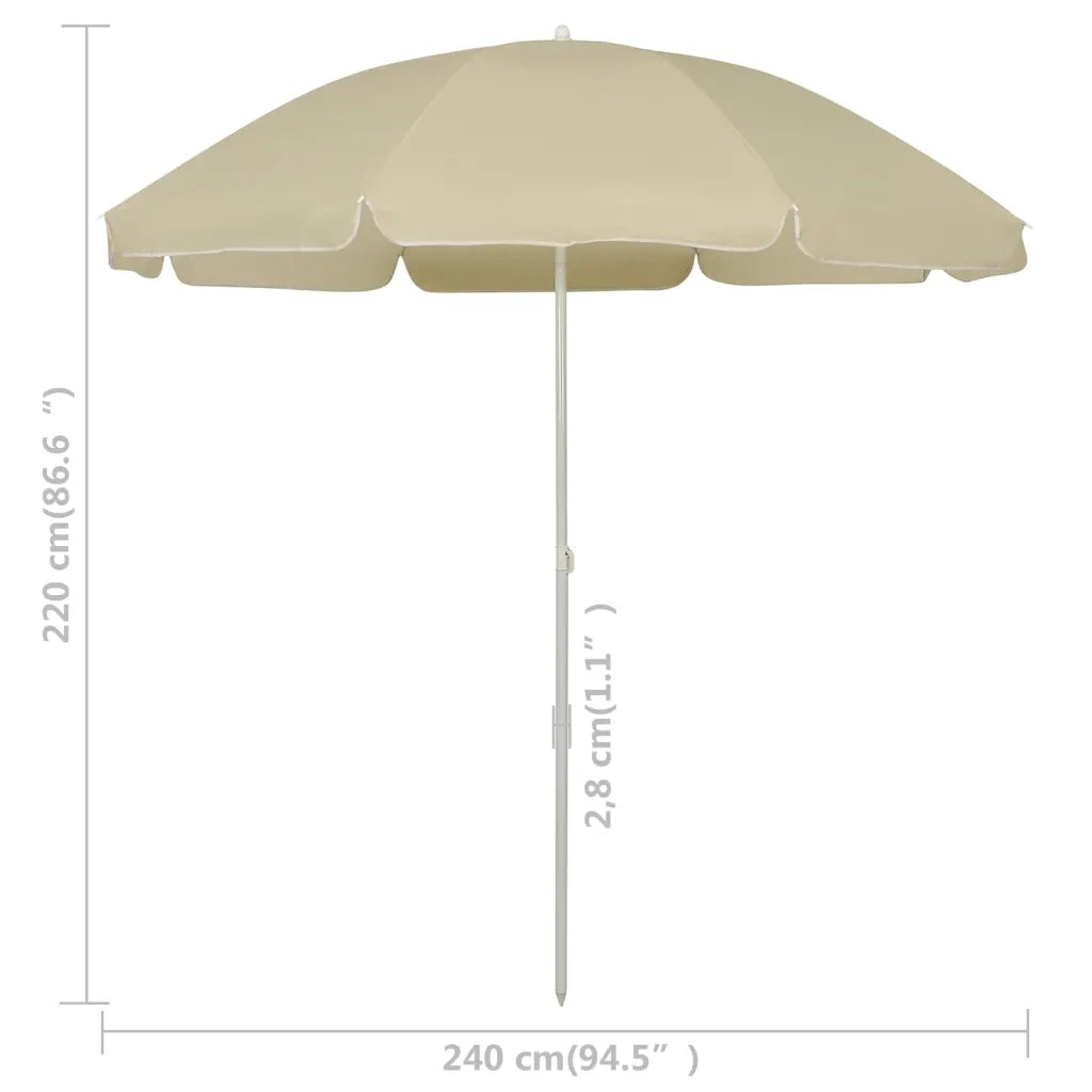 Ombrellone da Spiaggia Giallo Sabbia 240 cm 314703