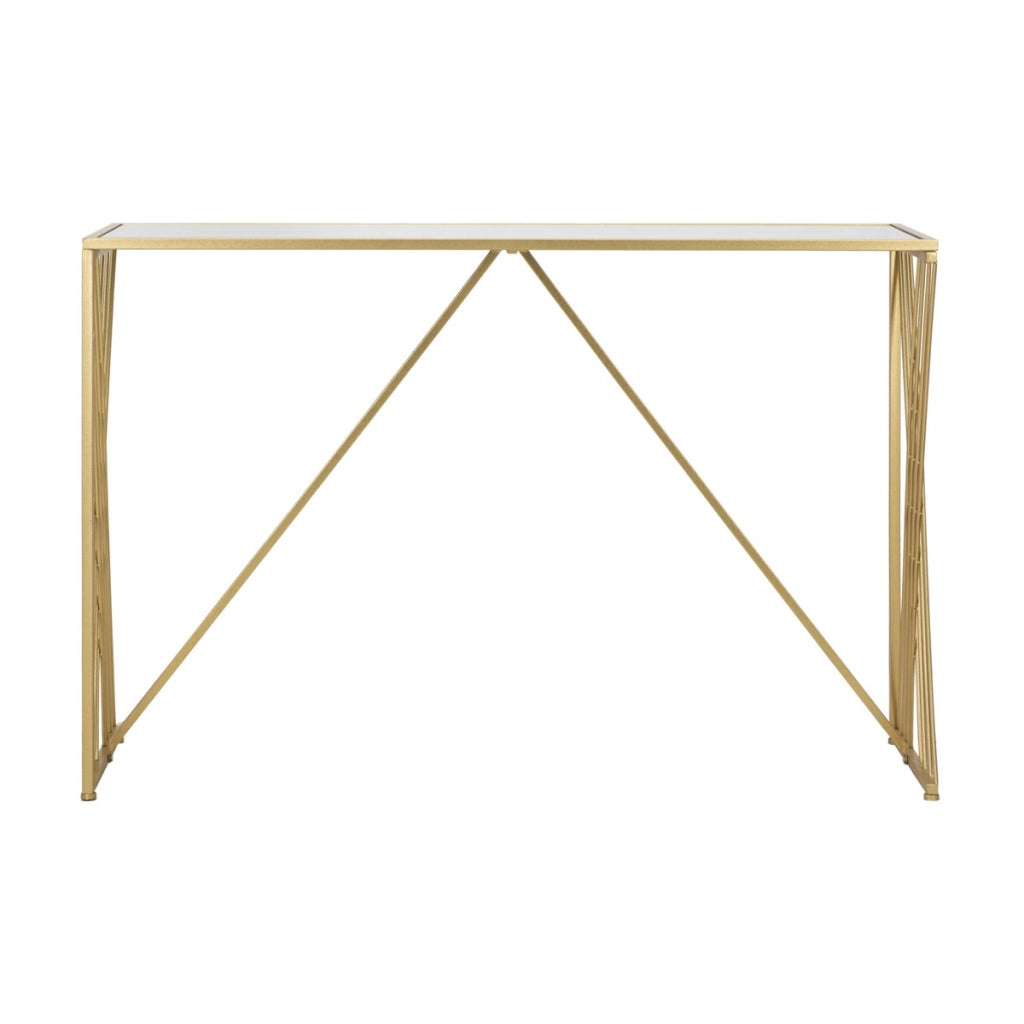 Tavolo Consolle VKH624, Oro, Metallo, 120x40x80 cm