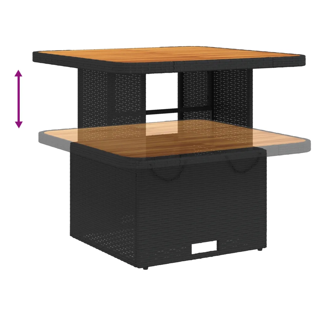 Set da Pranzo da Giardino 5 pz Nero con Cuscini in Polyrattan 3277316