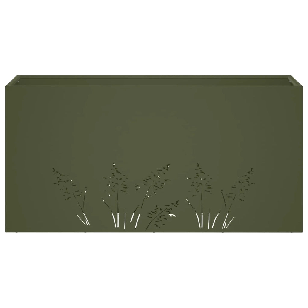 Vaso da giardino Verde Oliva 100 x 20 x 49 cm 8005854