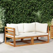 Divani Modulari Angolari 2 pz con Cuscino Bianco Crema