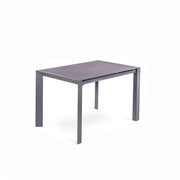 Pixel Tavolo Allungabile 122/182 cm in Vetro Temperato Acidato Grigio e Gambe in Metallo - Design Moderno per la Zona Living o Cucina