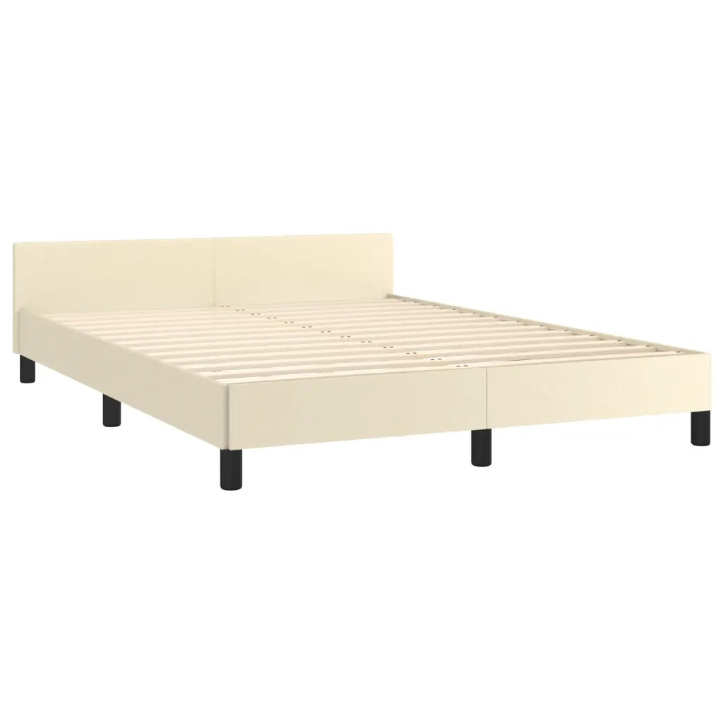 Giroletto con Testiera Crema 140x190 cm in Similpelle