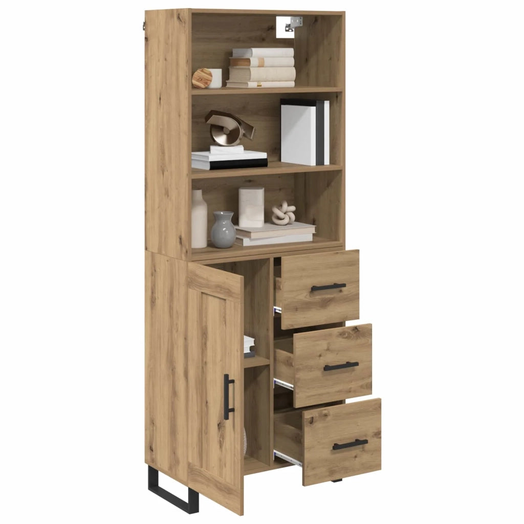Credenza con Cassetto-Buffet-Armadio da cucina Rovere artigianale 69,5 x 34 x 180 cm 471701