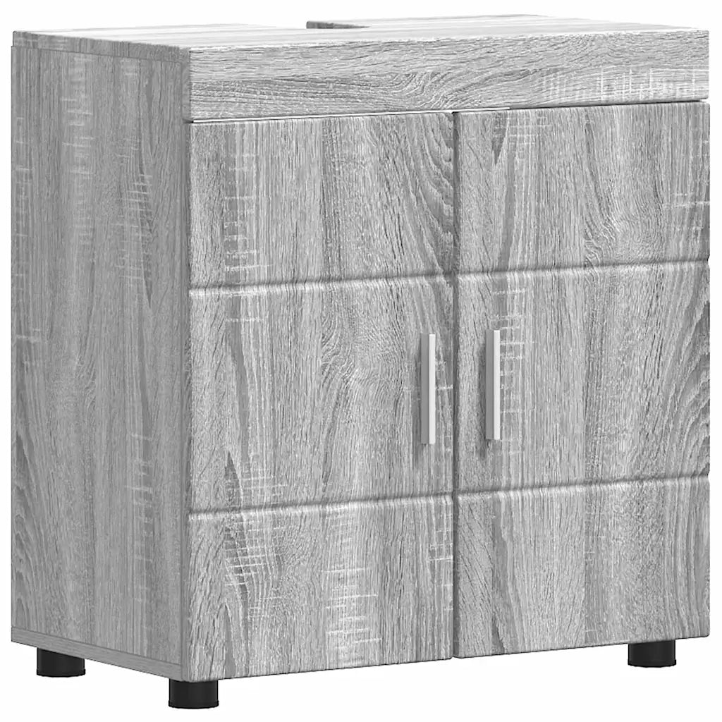 Set di mobili per il Bagno | Armadio da bagno TULUM 4 pz Grigio Sonoma