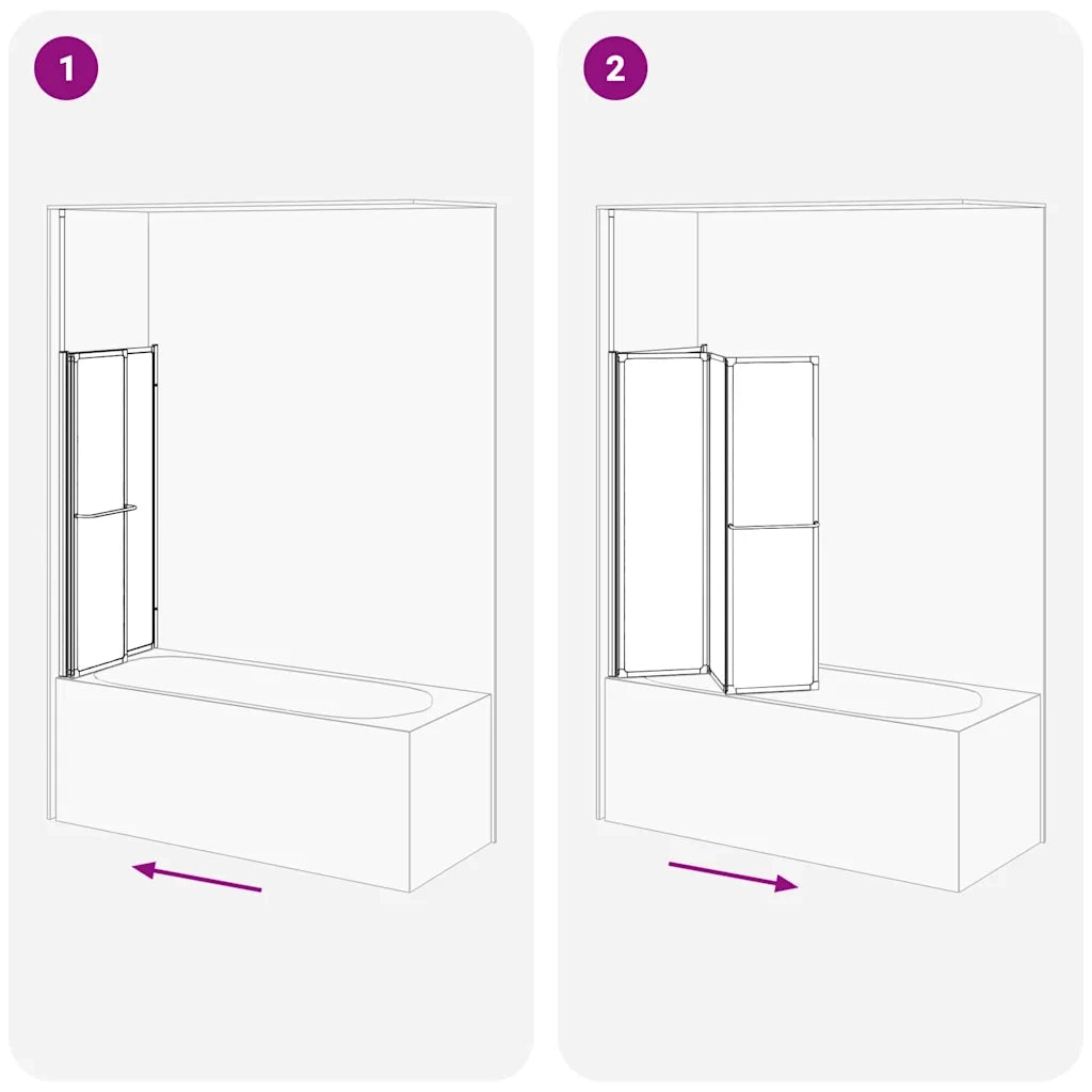 Schermo da Bagno Glassato 120 x 70 x 137 cm Alluminio 42023507