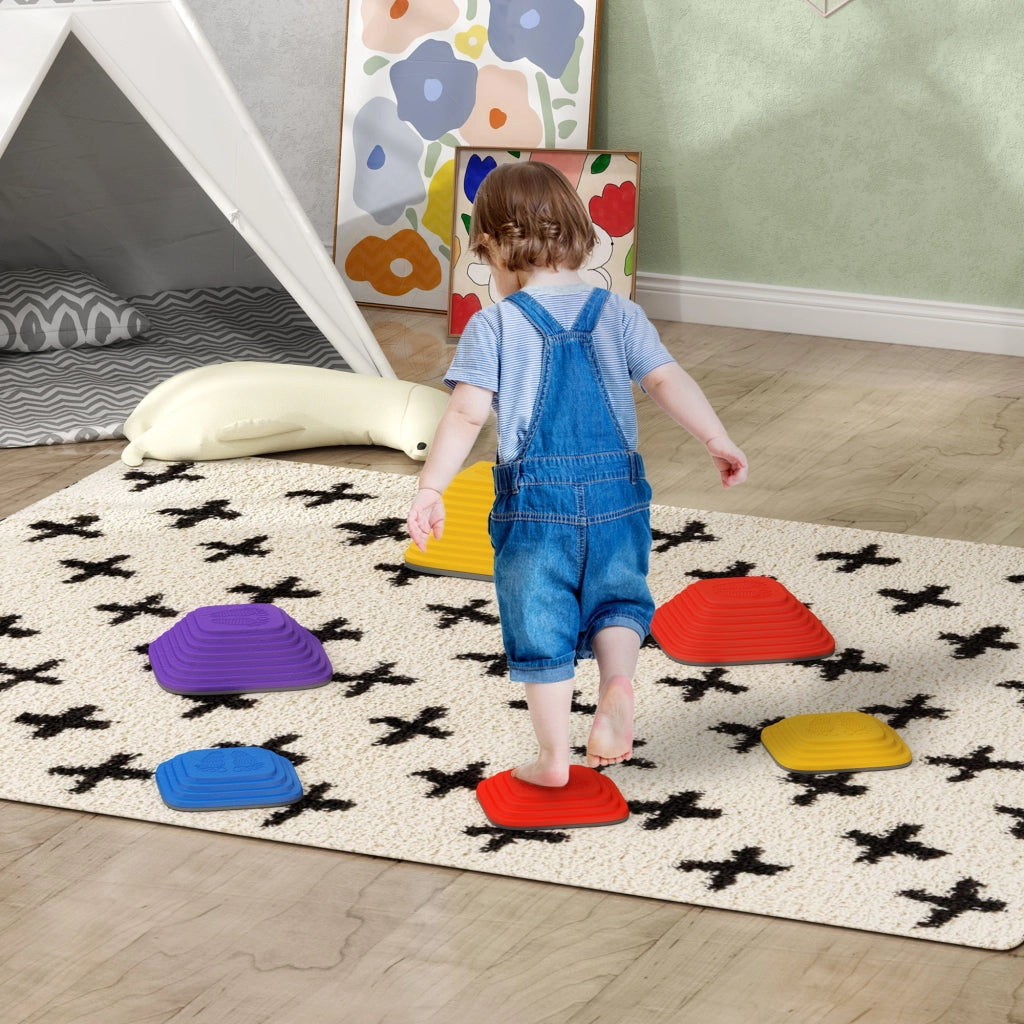 Set 6 Pietre Equilibrio per Bambini ¨C Xylo ¨C Plastica Colorata Antiscivolo