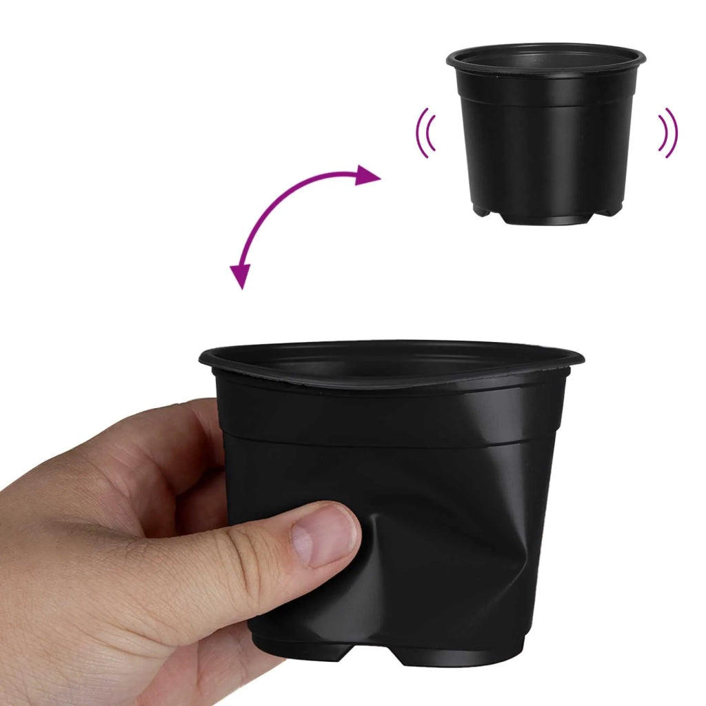 Vaso Rotondo per Fiori 50 pcs Nero Ø 10 x 8 cm Plastica 42029490