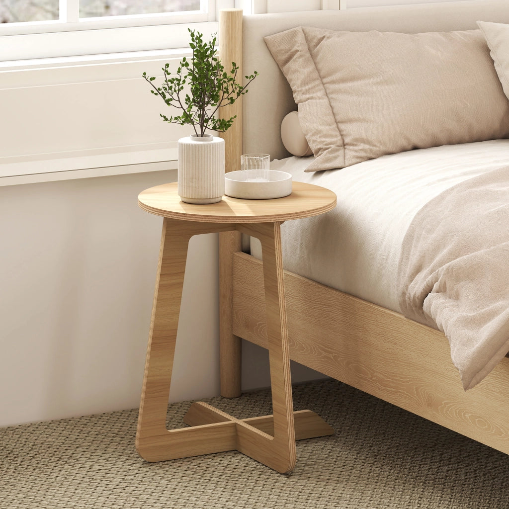 Tavolino da caff¨¨ rotondo in legno ¨C Minimal ¨C 50x50x40 cm