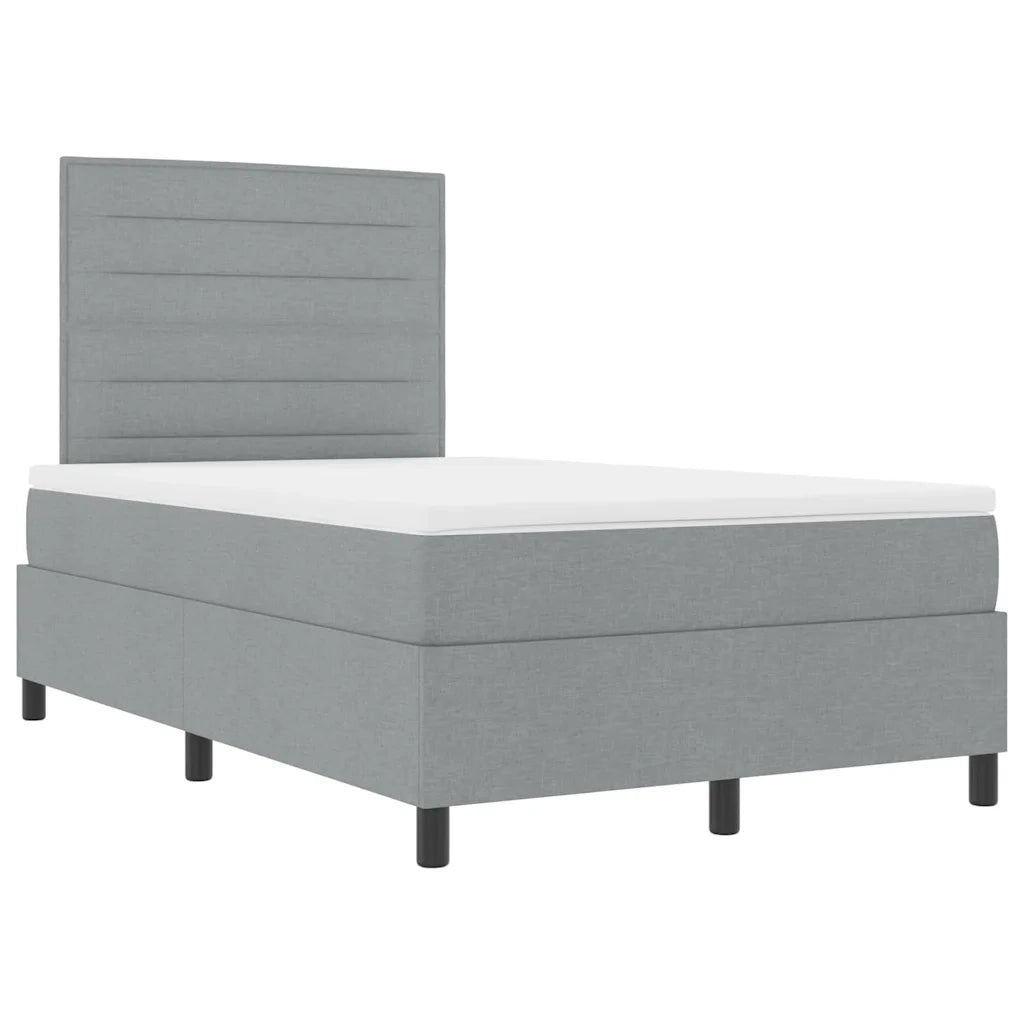 Letto a molle con materasso Grigio chiaro 120 x 190 cm Tessuto 3342774