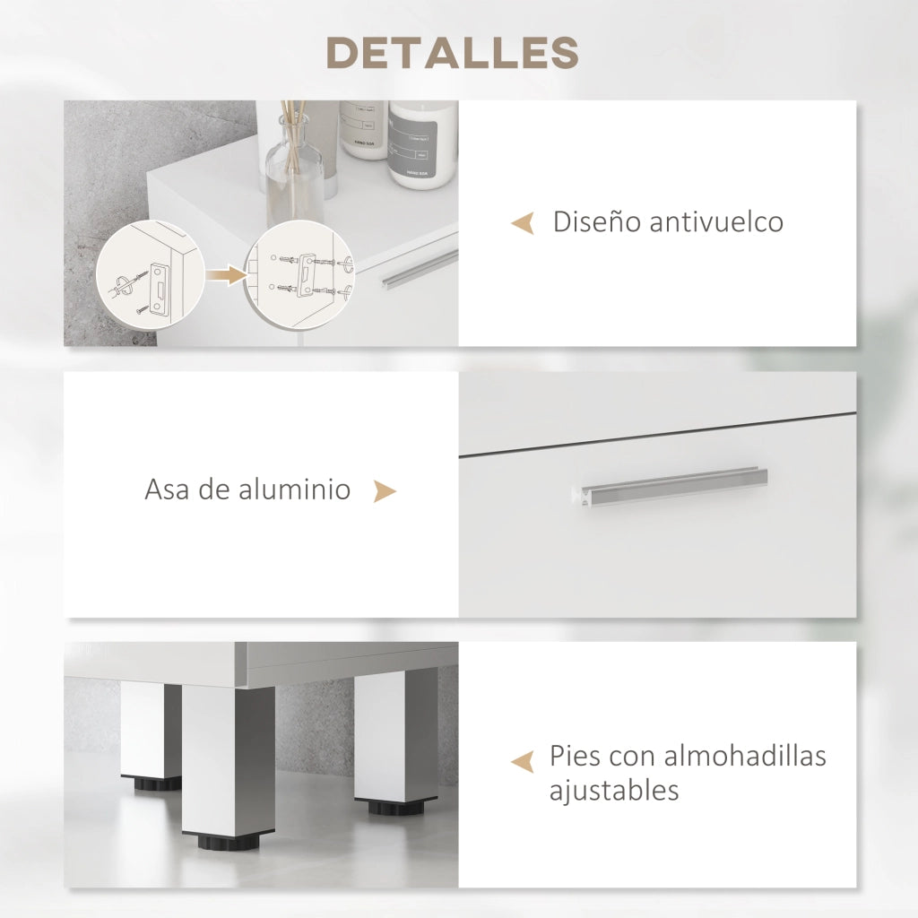 Mobile Bagno con Cassetti ¨C Zephmum ¨C Bianco 30x30x93