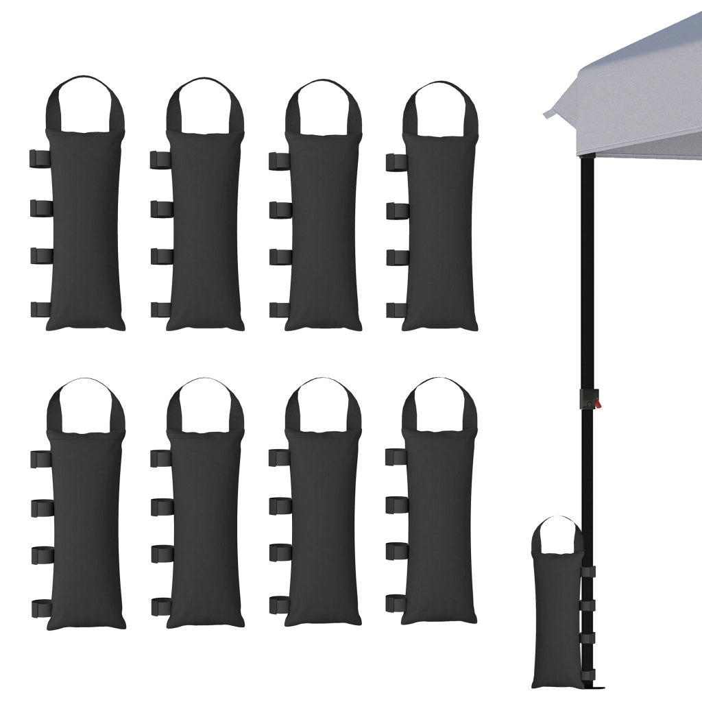 Set di 8 sacchi di sabbia per gazebo ¨C Minimal ¨C 40 kg tessuto Oxford 600D, nero