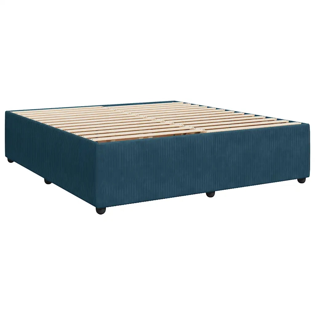 Giroletto a Molle con Materasso Blu 200x200 cm in Velluto 3287834