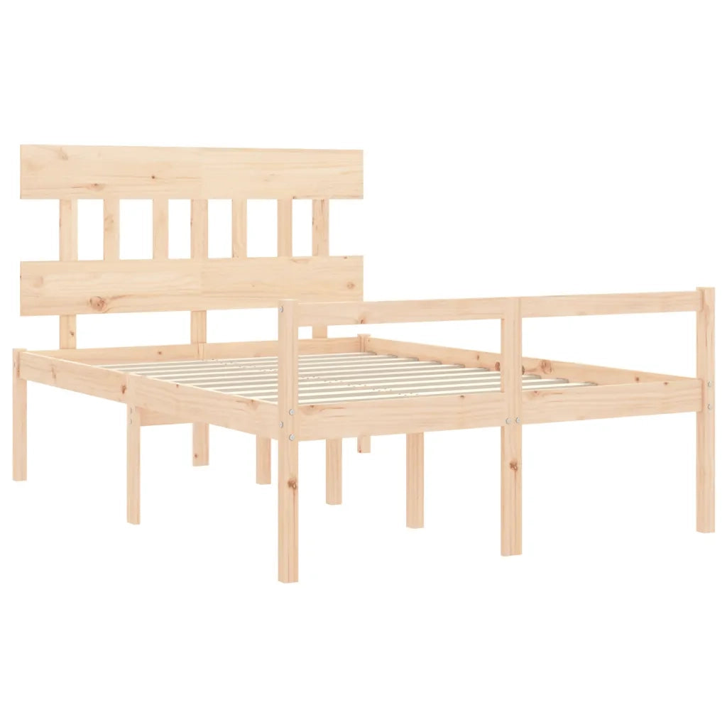 Letto per Anziani con Testiera-Struttura Letto per Anziani Small Double in Legno Massello 275641