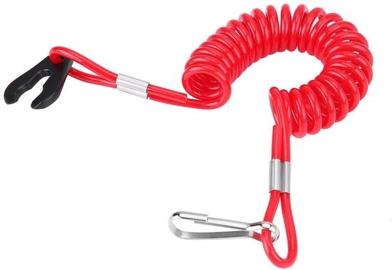 Cinturino di fermatura per motori esterni - Resistente e duraturo - Rosso estendibile - Sicurezza per barche a motore - Ideale per gli appassionati di sport acquatici