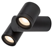 Applique esterna moderna nera orientabile 2xGU10 IP44 Rabalux