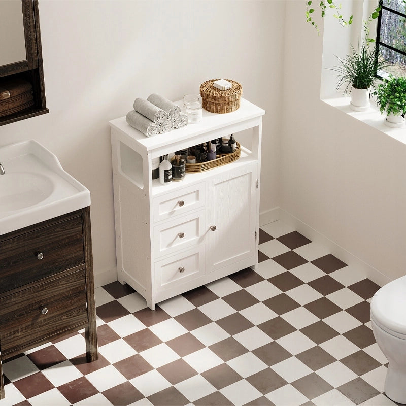 MOBILE DA BAGNO CON 3 CASSETTI – BIANCO, DA APPOGGIO, STILE LOFT
