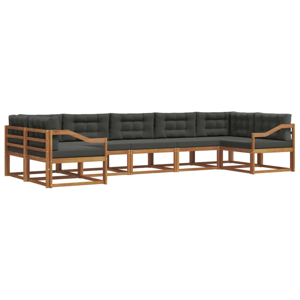Set di divani da esterno con cuscino 7 pcs Naturale e Antracite 3368120