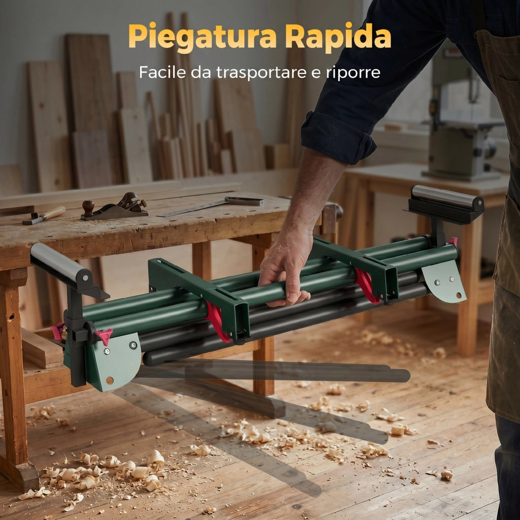 Supporto per Troncatrice ¨C Minimal ¨C Verde, Gambe Pieghevoli, Altezza Regolabile