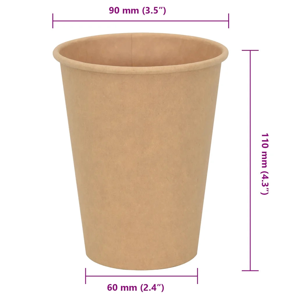 Bicchieri da Caffè in Carta 1000 pz 12oz 300ml Marrone 4102796