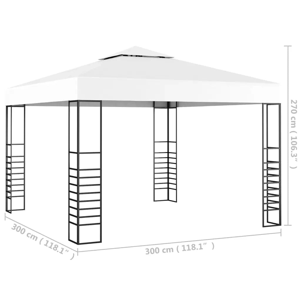 Gazebo | Pergolato da Giardino 3x3 m Bianco