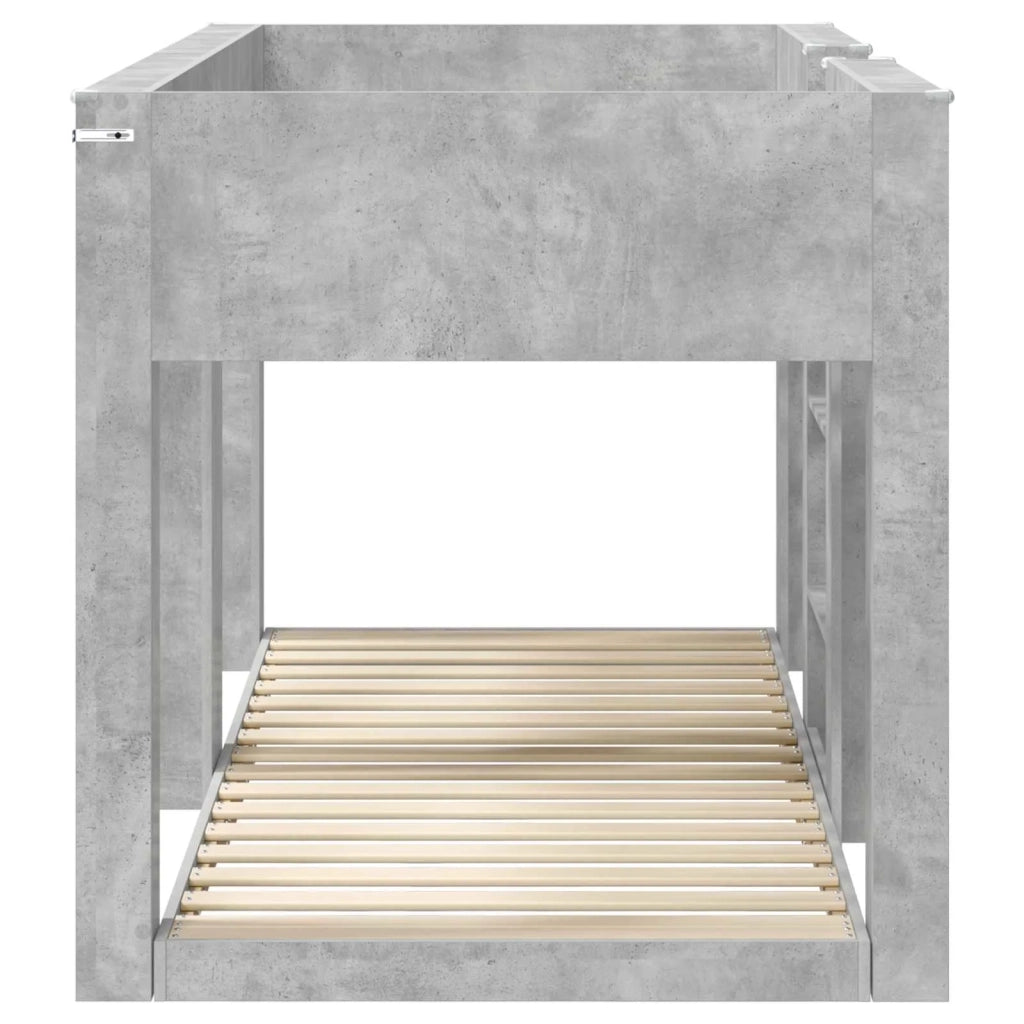Letto a Castello per Bambini Grigio cemento 90 x 200 cm