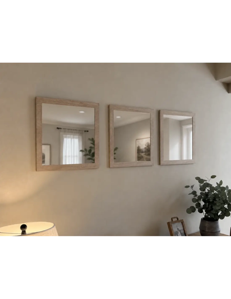 Set di 3 specchi MALMO colore sonoma 60x60x3
