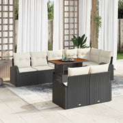 Set Divano da Giardino con archiviazione 9 pcs Nero Poly Rattan 3358336