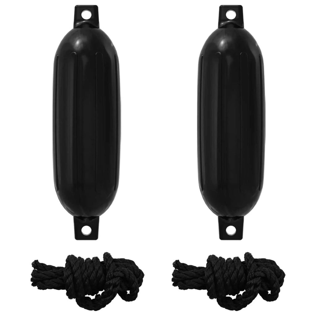 Fendini per barche 2 pz Ø 16 x 58 cm Nero PVC 42028743