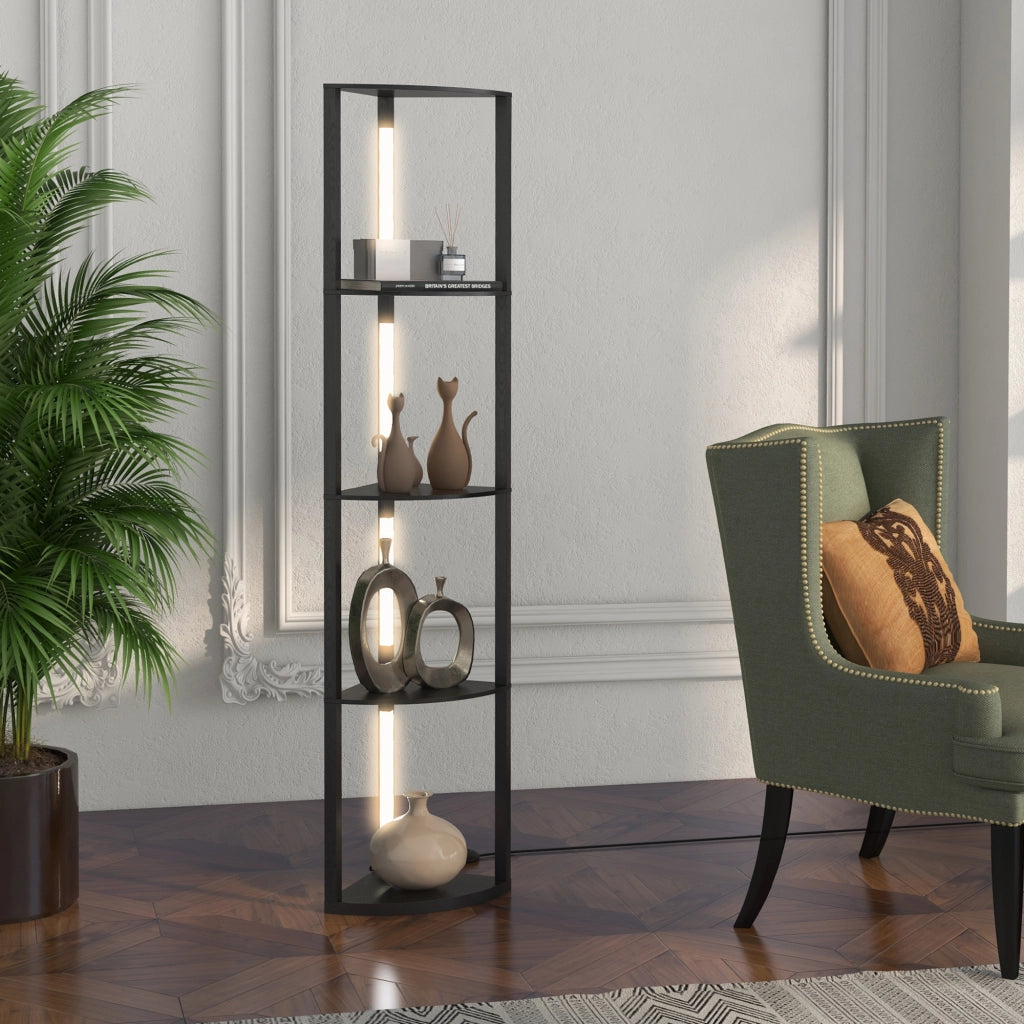 Lampada da Terra a Colonna ¨C zephmum ¨C Nero 41x29.5x163.5 cm