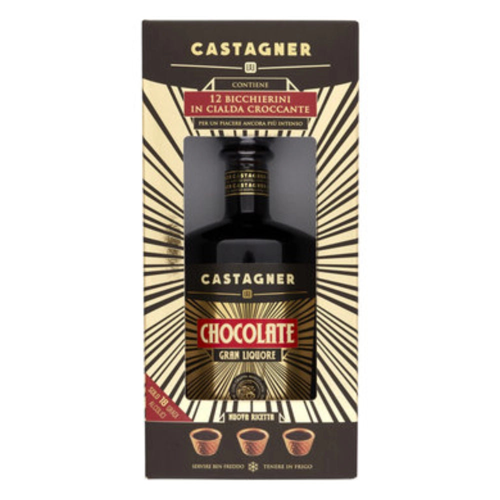 Castagner chocolate gran liquore da 35 cl con 12 bicchierini in cialda