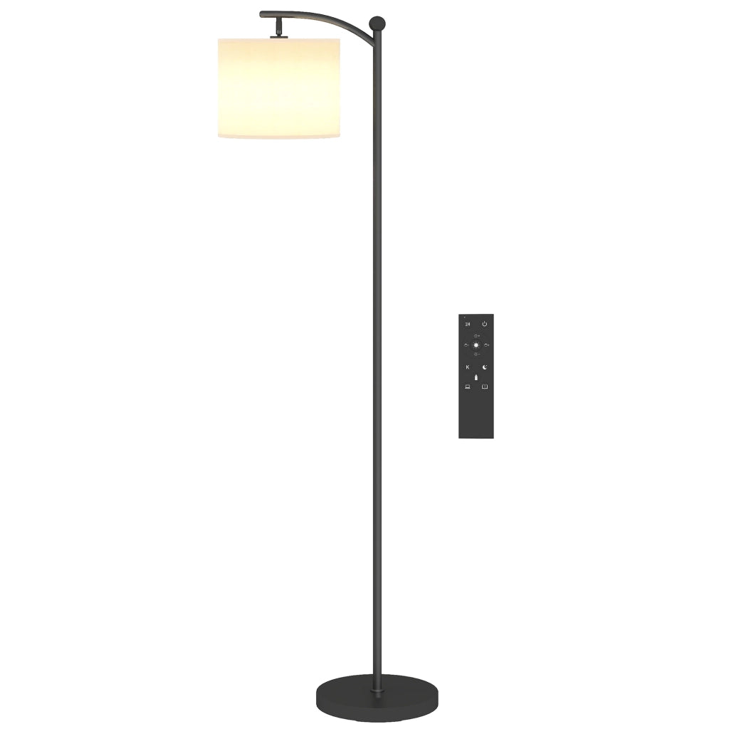Lampada da Terra LED Dimmerabile con Telecomando, 11 Temperature e 11 Luminosit¨¤, Timer 60 Minuti, Nero