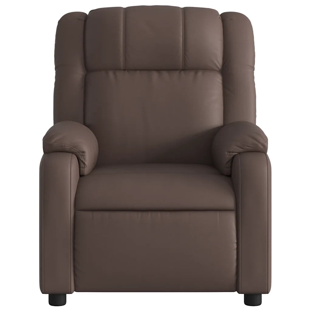 Divano Sedia-Poltrona Reclinabile Marrone in Similpelle 955226