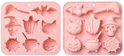 Set di forme per dolci in silicone a forma di melone/craneo/mosca gatto/spettro - Dimensioni ideali 160x145x23mm - Antiscivolo - Ideale per cioccolato/fondant/dolci - Forme per torte