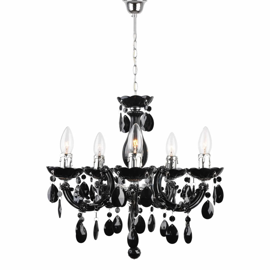 LÚZETE - LAMPADA DA SOFFITTO 5 LUCI OLETHEA NERO