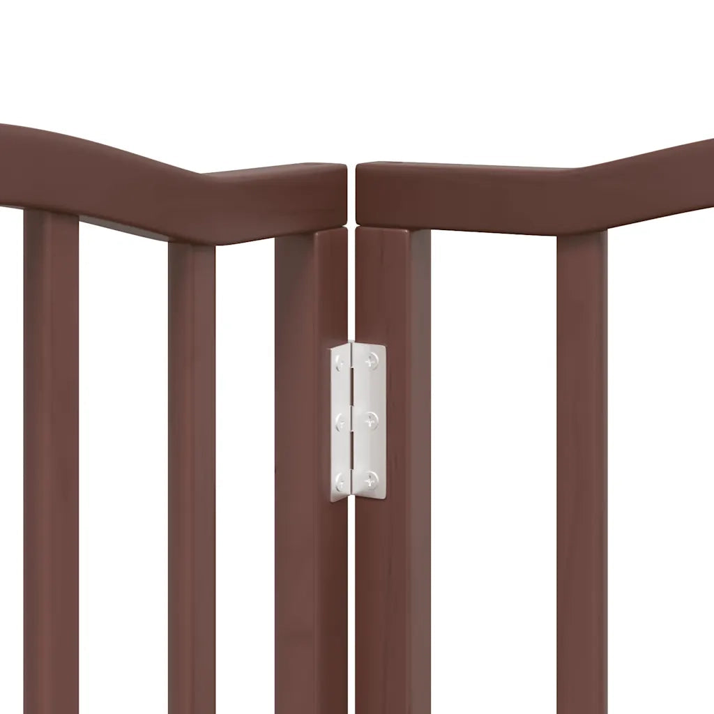 Cancello Cani Porta Pieghevole Marrone 9 Pannelli 450cm Pioppo 3155606
