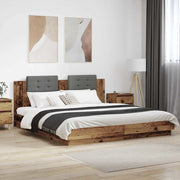 Struttura letto con testata-Giroletto Legno vecchio 180 x 200 cm