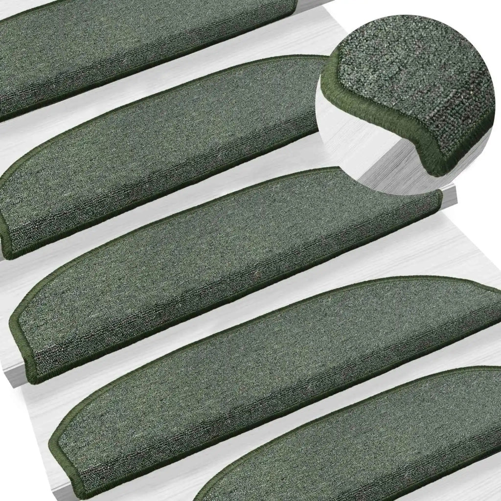 Tappetini per scale autoadesivi 15 pz | Gradini per Scale Verde Scuro