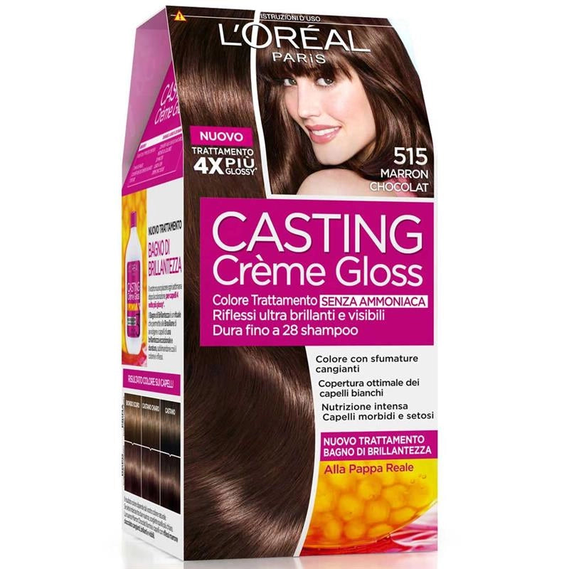 SET 2 CASTING CREME GLOSS TINTA PER I CAPELLI N.515 COLORE MARRONE CIOCCOLATO