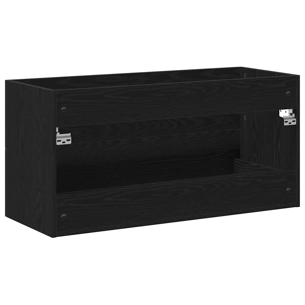 Mobile Lavabo | Armadio Lavabo Bagno Nero 100x38,5x48cm Legno Multistrato