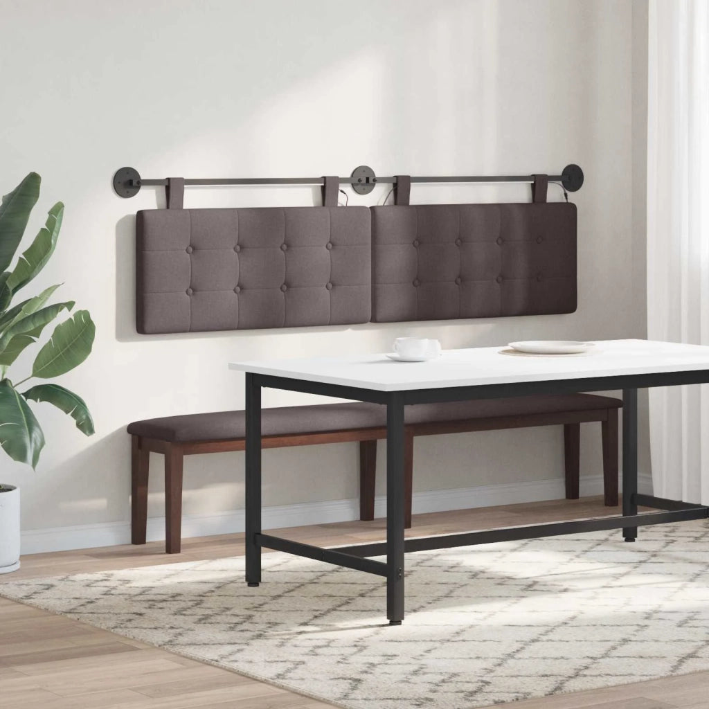 Testiera sospesa Con luce LED Marrone Scuro Tessuto 3424454