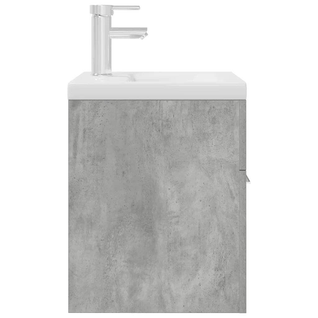Mobile da Bagno con Lavabo | Armadio Lavabo Integrato e Rubinetto Grigio Cemento