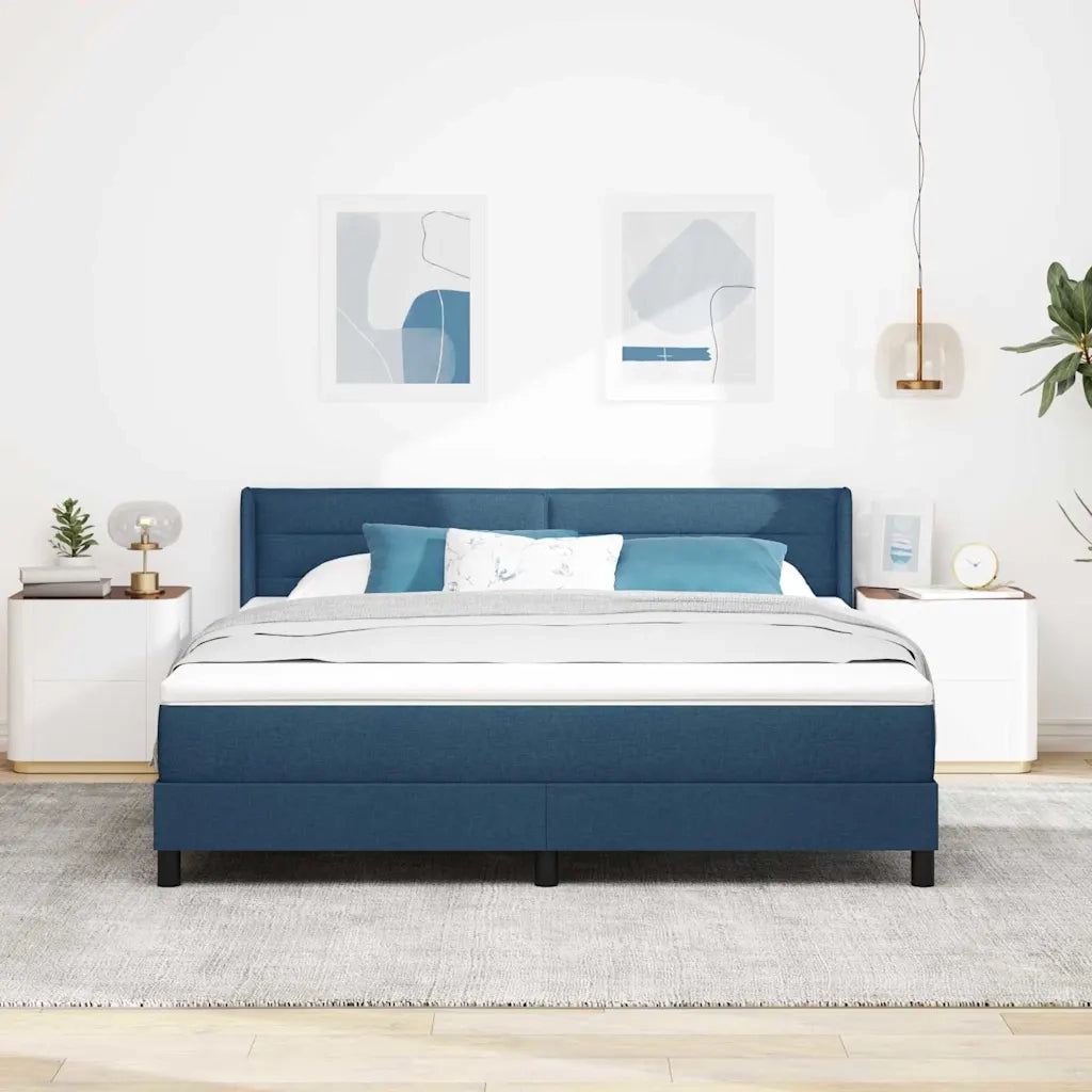 Letto a molle con testiera Blu 200 x 180 cm Tessuto 3341061